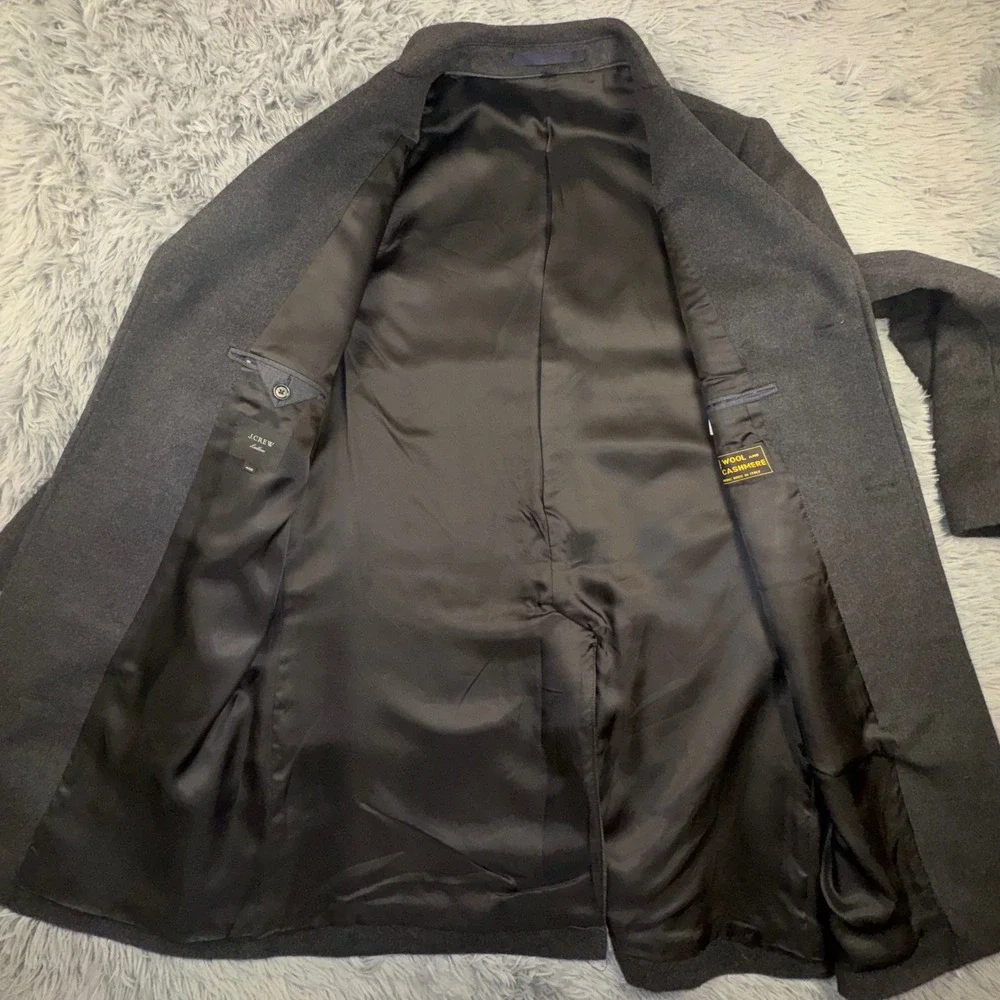 J. Crew Ludlow Charcoal Wool Cashmere Blend Topcoat Overcoat Men's 40S Long Coat